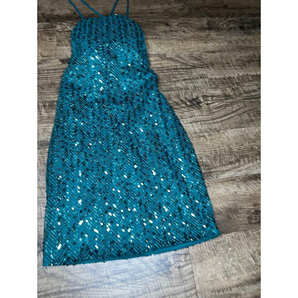 NWT Abby Paris Sequin Mini homecoming dress | Emerald | Size 6 - Picture 2 of 8